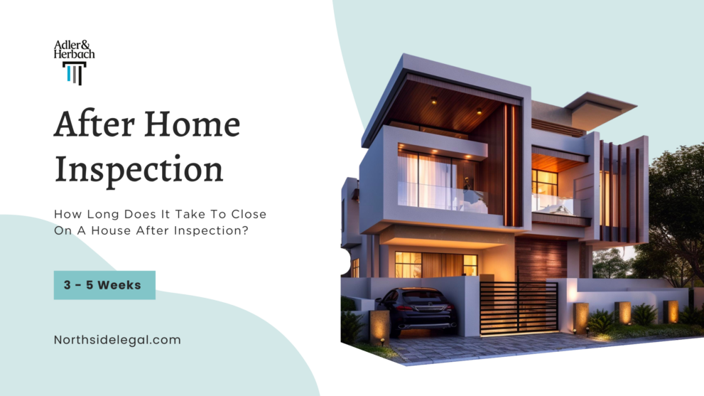 How Long Does It Take To Close On A House After Inspection? In Illinois, home inspection to closing typically spans 3-5 weeks, due to repair negotiations, lender review, appraisal, and loan processing.