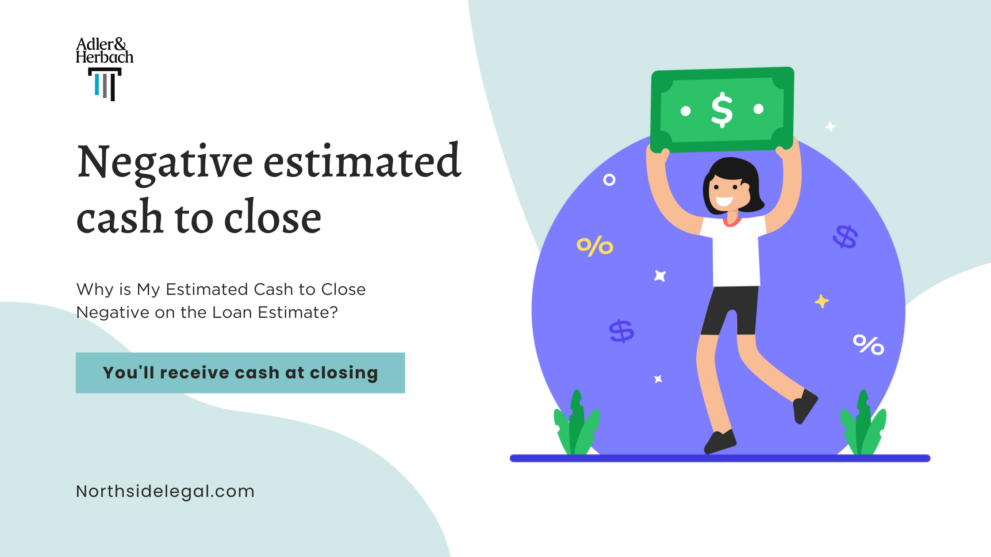 Your estimated cash to close is negative on the loan estimate means you'll receive cash on the closing day
