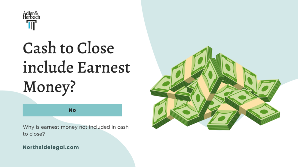 Does Cash to Close Include Earnest Money Deposit? No. Earnest money contributes toward the down payment but is paid much earlier
