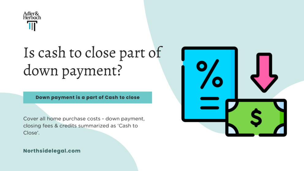 Is cash to close part of down payment? No, the cash to close in real estate includes the down payment along with closing costs and any applicable credits.