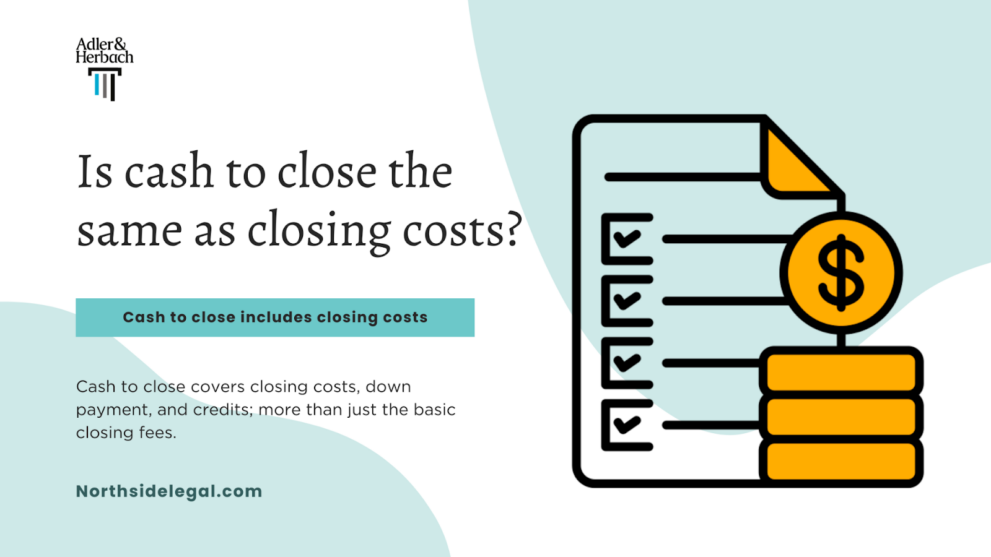 Is cash to close the same as closing costs? “Cash to close” sums up all the funds a buyer needs at closing, including down payment & closing costs. Closing Costs exclude down payment.