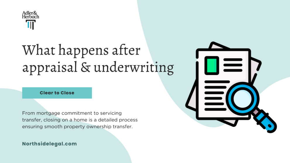 What happens after appraisal and underwriting? After appraisal and underwriting, you get a clear-to-close, sign papers at closing, transfer funds, record the deed, and receive keys.