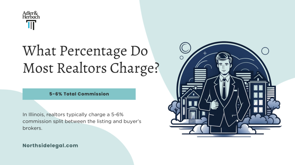 What Percentage Do Most Realtors Charge in Illinois? Most realtors in Illinois typically charge a commission of 5-6% of the home’s sale price, split between the listing and buyer’s brokers.