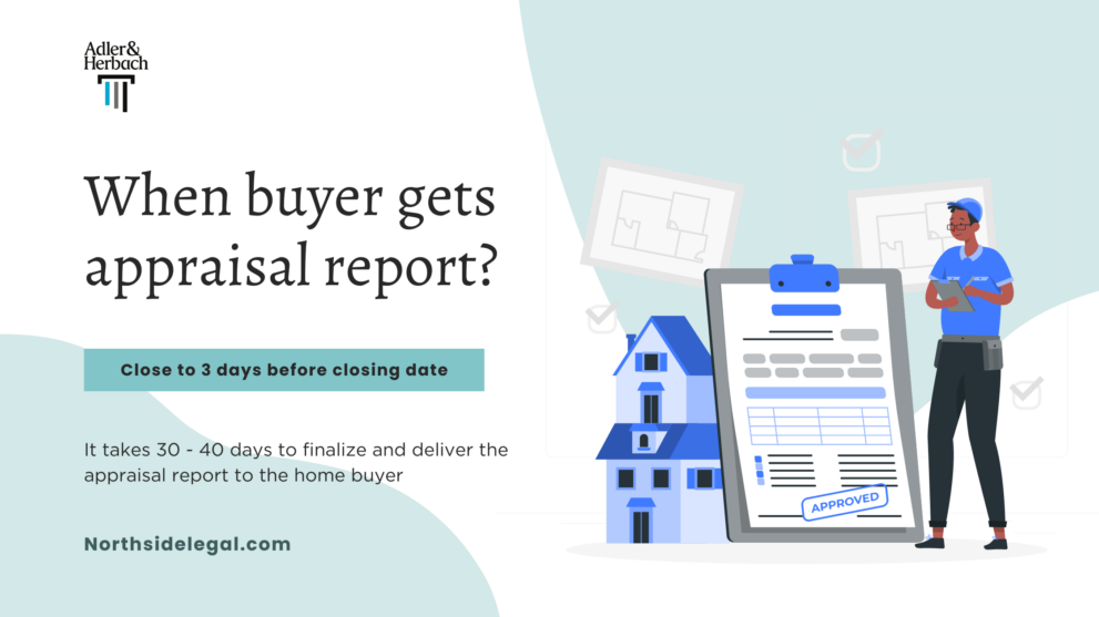 When does the buyer get the appraisal report? The appraisal report is received by the buyer near closing, typically 3 days prior. The lender sends it post appraisal and their subsequent review.