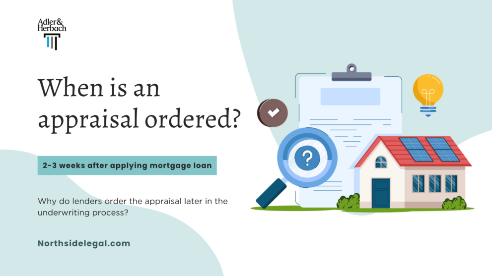 When is the appraisal ordered in the loan process? The appraisal process starts 2-3 weeks after applying for a home mortgage. It includes application submission, initial review, appraisal order and report, and lender review.