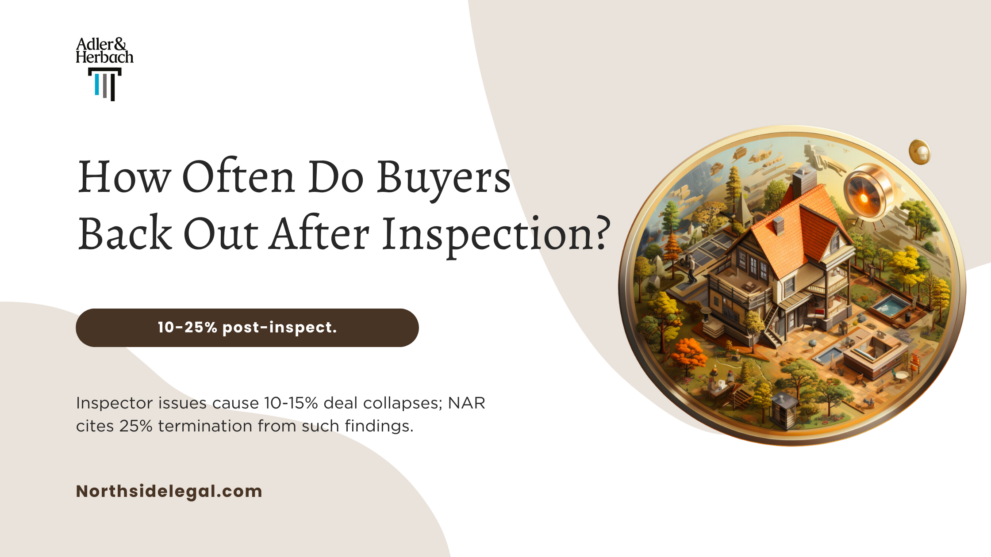 How Often Do Buyers Back Out After Inspection? 10-15% of home sales fail after inspection; in some NAR surveys, it's 25%. Factors like economy affect this.